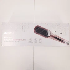 Sutra Heated Straightening Brush Silky Straight Hair Tourmaline Rose Gold Pink