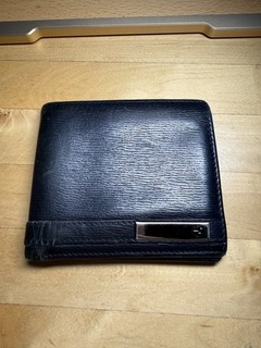 GUCCI wallet men navy blue leather
