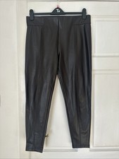 Marks and Spencer Collection Size 18 Brown Faux Leather Trousers With Stretch