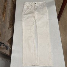 Vintage True Religion Y2K Bedazzled White Jeans Made in USA Size 28