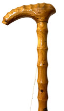 Wooden Fashion Cane Walking Stick 34  Carved Bamboo Style Cane w/ Derby Handle