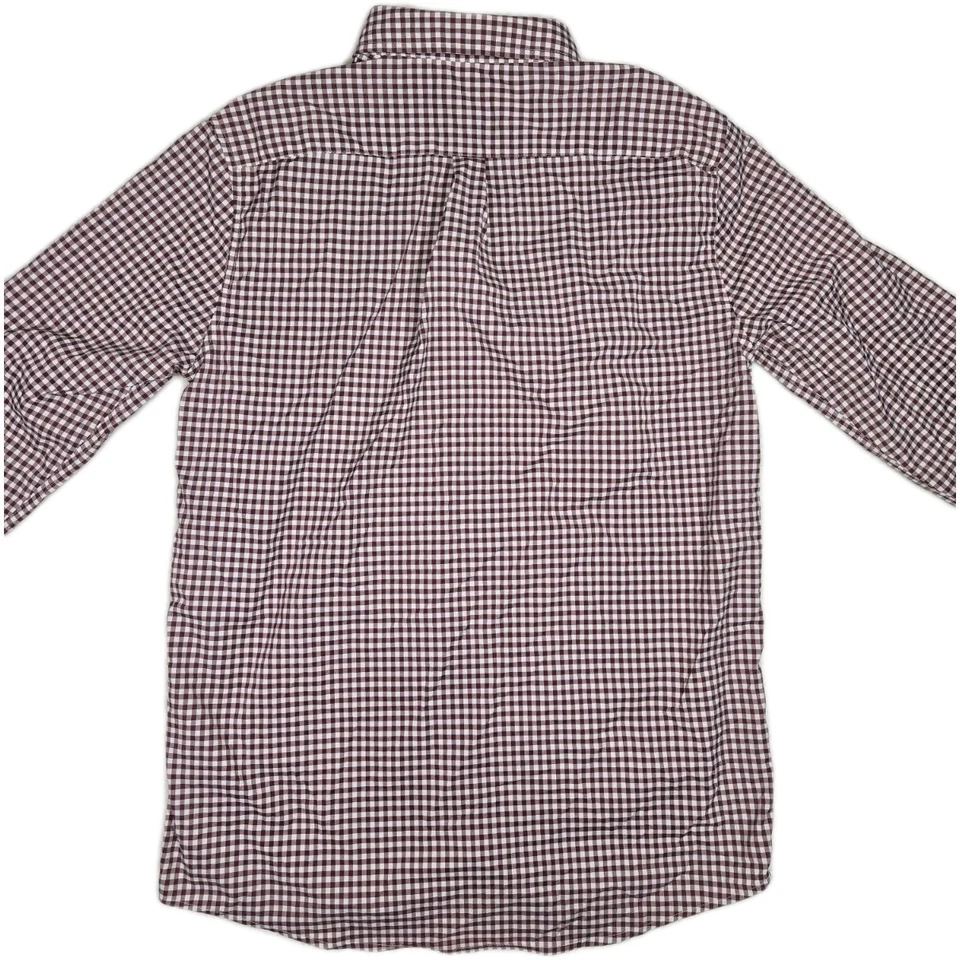 Camisa Vineyard Vines masculina XL 18 botões baleia desempenho Borgonha Gingham - Imagem 3 de 4