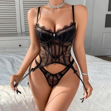 Sexy lingerie Lace Perspective Sculpting Fishbone Waist Shrinking Slimming