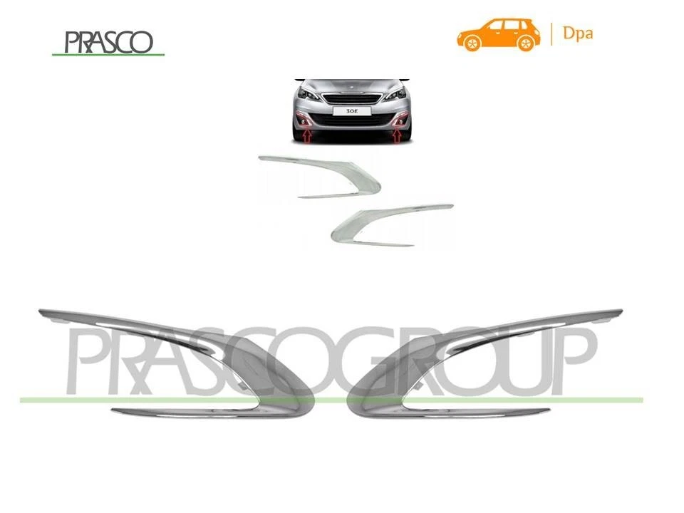 Enjoliveurs anti brouillard G+D Peugeot 308 II ALLURE chromé Prasco PG4281243 - Photo 1/2