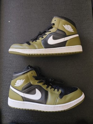 Nike Air Jordan 1 Mid Grün Medium Olive 47,5 Herren Sneaker Schuhe