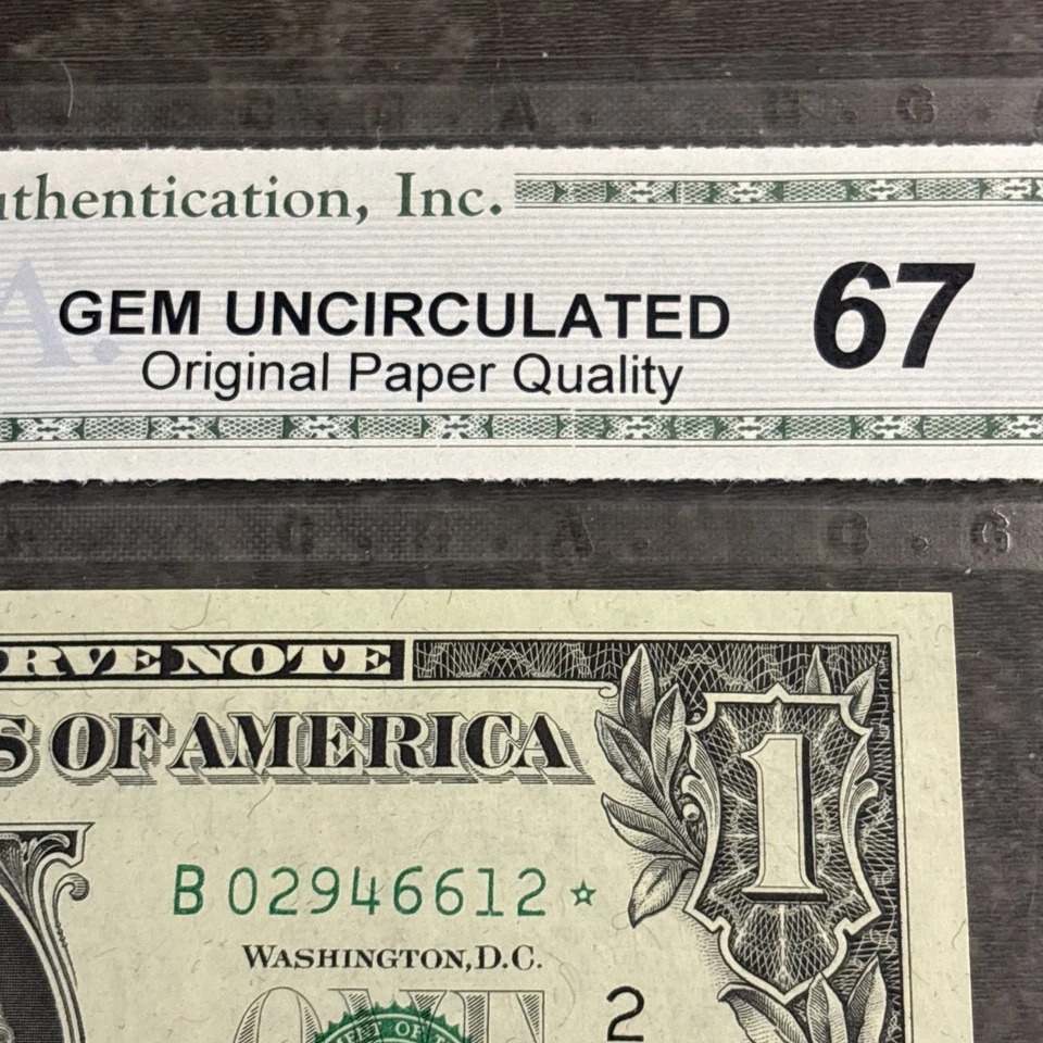 1969 $1 One Dollar STAR CGA 67 TROPHY Fr 1903-B* Elston/Kennedy SN B02946612* - Image 3 of 4