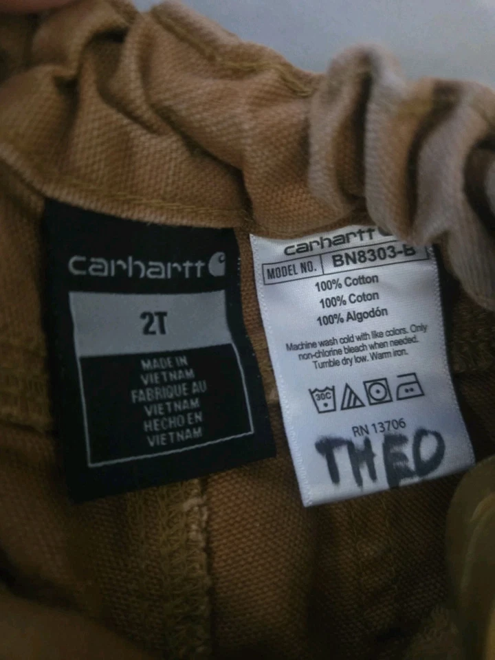 Carhartt Baby/Toddler Utility Work Pants/ Size 2T/ Brown/Adjustable/ SEE DESC. - Image 3 of 4