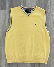 Tommy Hilfiger Vintage Men  s Pullover V-Neck Cotton Sweater Vest Size Large