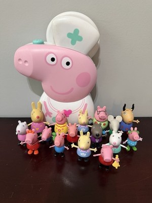 Peppa Pig Plastic Figure Set Multiple Characters w/ Storage Carry Case