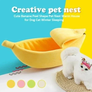 Banana Shape Pet Dog Chat Dormant Lit Maison Mat Kennel Doggy Puppy Coussin Canapé