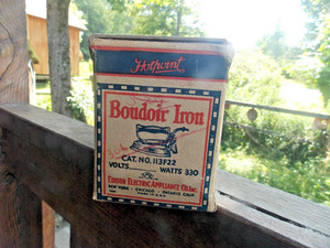 Vintage Boudoir Iron- Edison Electric Appli.Co Box with Cord only