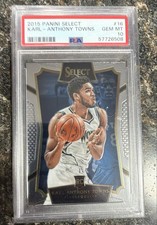 2015-16 Panini Select Concourse Karl-Anthony Towns #16 Rookie Card PSA 10 Knicks. rookie card picture