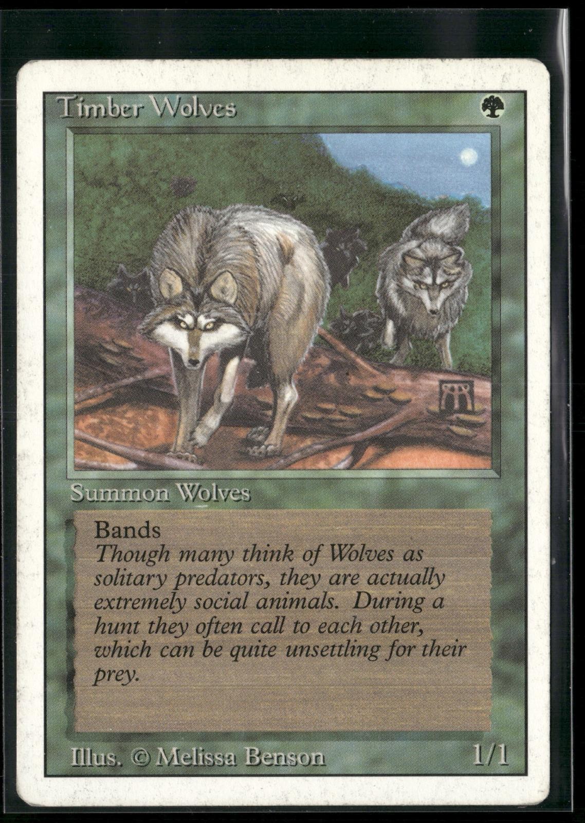 Timber Wolves Rare Revised Edition Magic: The Gathering Moderately Played