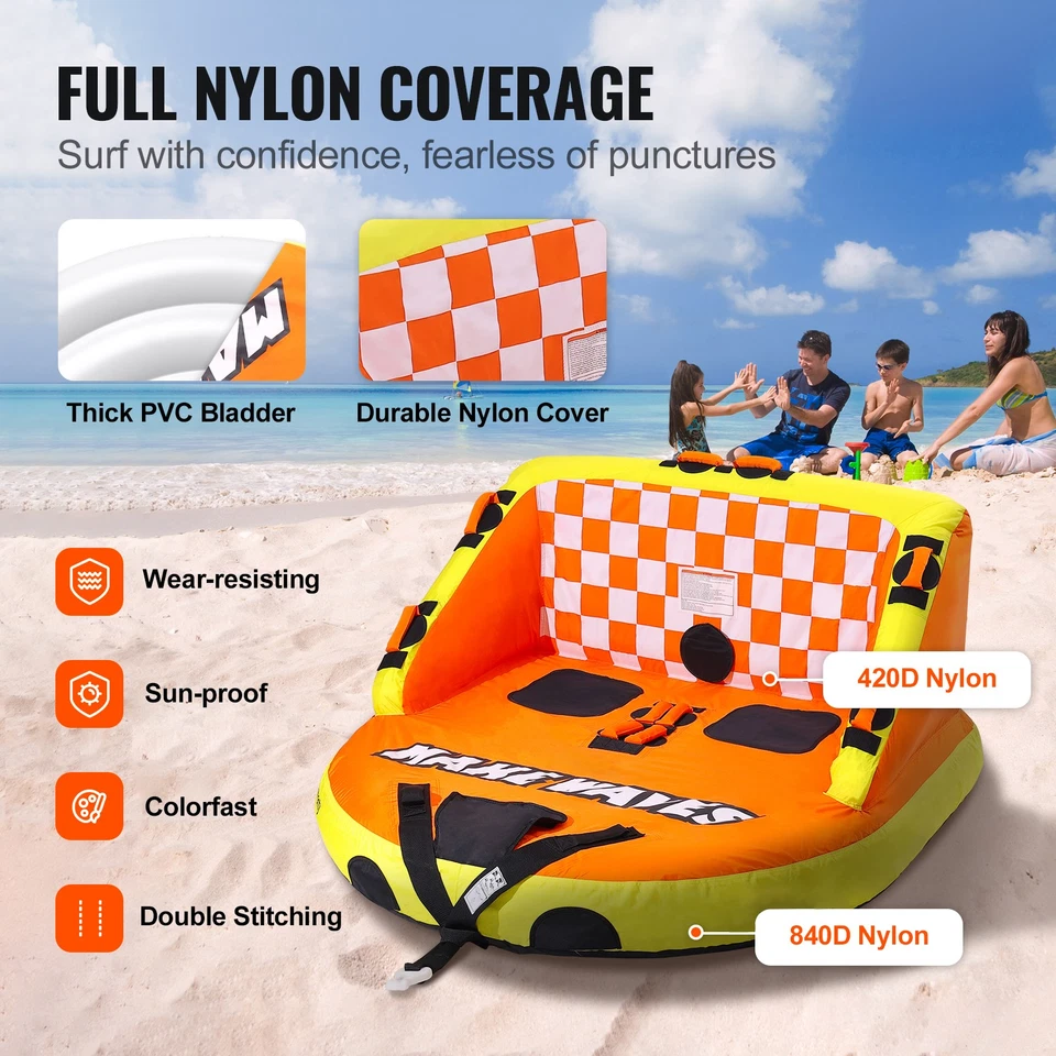 Aufblasbarer Tube Towable Schleppschlauch Boote Decksitzen Rückenlehne - Bild 3 von 4