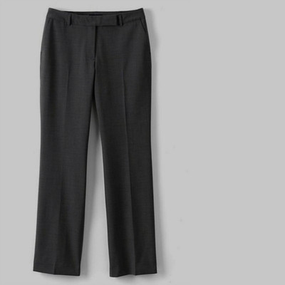 LANDS END WOMENS WOOL BLEND FLAT FRONT STRAIGHT COMFORT PANTS BLACK 22W X 32''