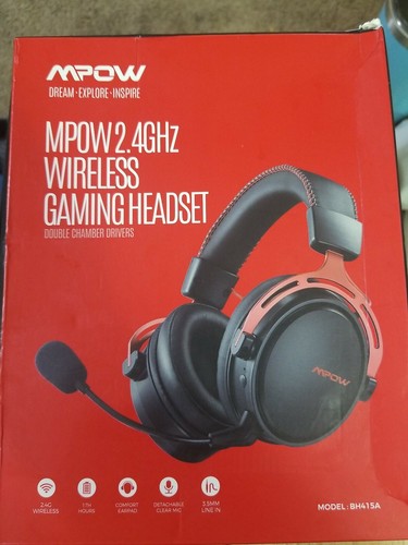 MPOW 2.4GHz Wireless Gaming Headset Model BH415A Black Red NEW | eBay