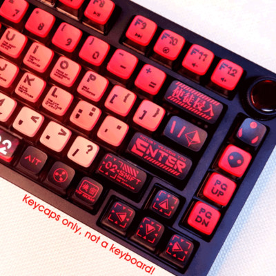 Red Evangelion Asuka EVA02 PBT Keycap 125 Keys for Cherry MX Mechanical Keyboard