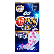 Sofy Chojyukusui Guard 400, Long Maxi Pads With Wings, Ultra Heavy Overnight