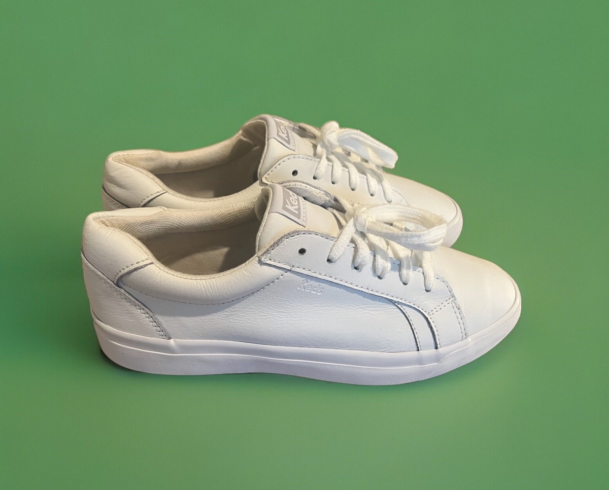 Keds Leather Women’s Sneaker White Size WH67808 Original Blue Square