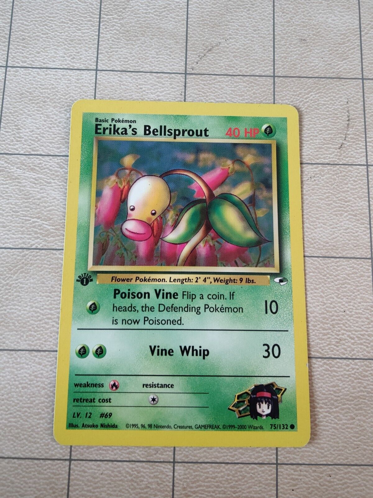 Pokémon TCG - 1st Edition Erika’s Bellsprout 75/132 Gym Heroes - WOTC - LP