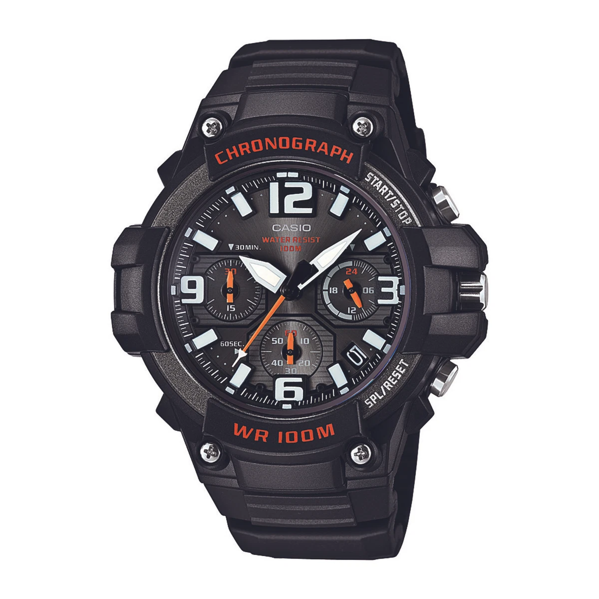 Chronograph black resin clearance gents wrist watch