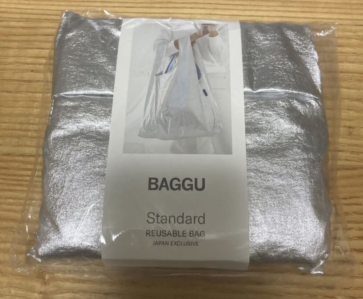 BAGGU Standard Baggu Metallic Silver Reusable Eco Recycled Shopping
