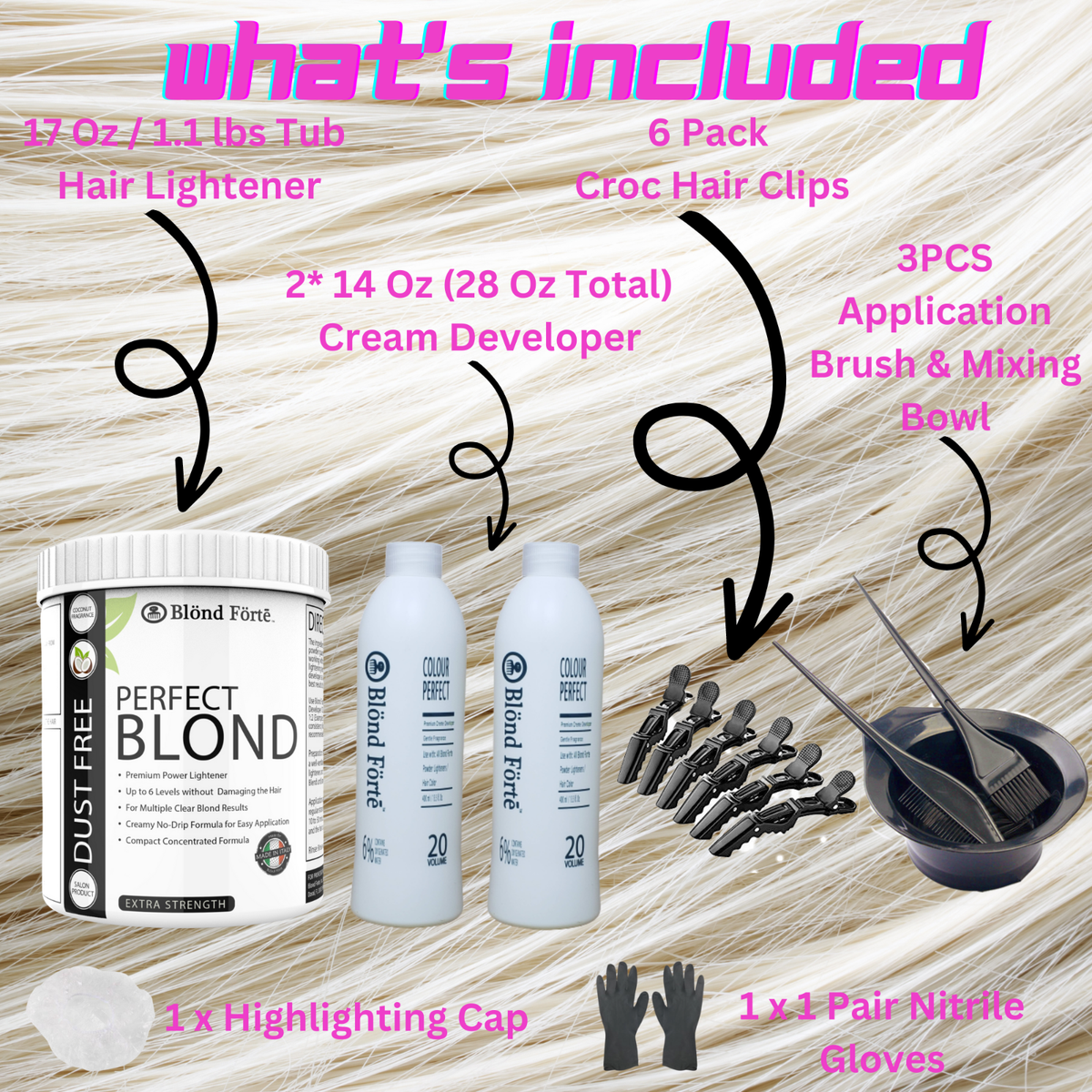 1.1 Pound Professional Hair lightener Bleach Kit+ 20/30/40  display picture 1