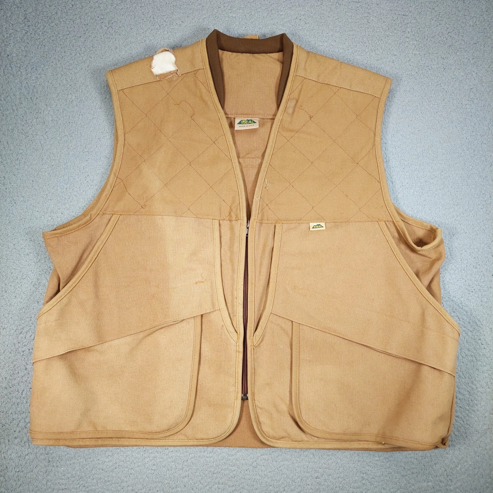 Vintage Ideal Canvas Duck Hunting Vest Men's Size 2XL Made in USA Game Carry Bag