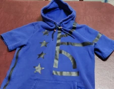 NIKE HOODIE MEN MEDIUM BLUE AIR PIVOT V3 SHORT SLEEVE PULLOVER SWEATSHIRT