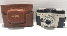 Argus A-Four Camera With Leather Case Vintage Untested/ For Parts In Good Shape