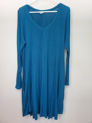 Sweet Pea USA Women's Medium Teal Blue Long Sleeve Dress
