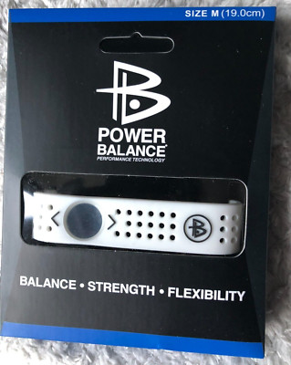 Power Balance Armband mit Lochloch. Mittel 19cm. weiß