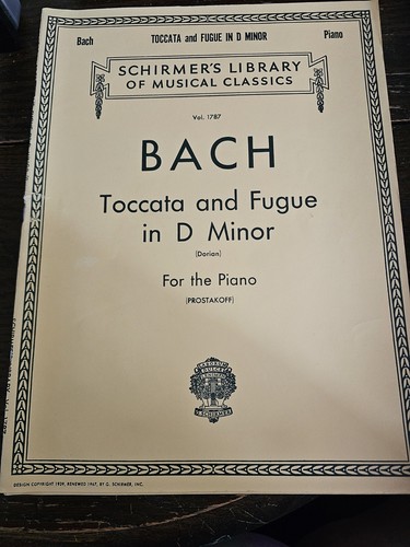 Schirmer's Library Of Musical Classics Vol. 1787 Bach Toccata und Fuge in D...