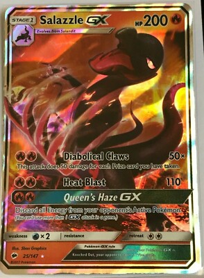 Salazzle GX ULTRA RARE 25/147 Pokemon Sun Moon Burning Shadows TCG Card Holo NM | eBay Salazzle GX ULTRA RARE 25/147 Pokemon Sun Moon Burning Shadows TCG Card Holo NM | eBay