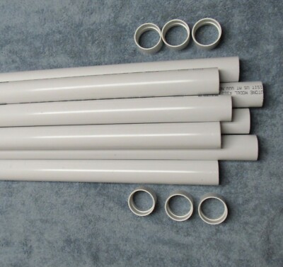 32ft & (6) couplings PVC Central Vac Pipe 2''OD ships in 4 ft sticks 32 feet