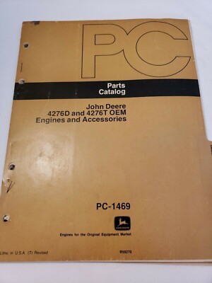 John Deere 4276D 4276T Engine & Accessories Parts Manual Catalog pc1469