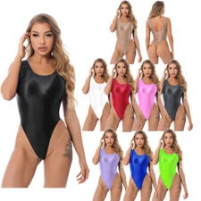 US Womens Leotards Swimsuit Jumpsuits One-piece Bodysuit Dance Clubwear High Cut