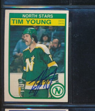 1982-83 O-Pee-Chee #177 Tim Young North Stars Signed Autograph (VL80) SWSW6