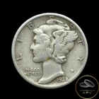 1938 Mercury Dime 10C 90% Silver Fine Better Scarce Date Luster++ F