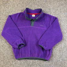 Vintage 90s Youth L.L. Bean Purple Fleece Pullover Reflective Large Made USA