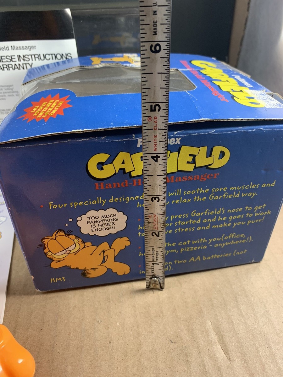 Vintage 90s Y2K Garfield Hand Massager Works EUC CIB Cute Orange