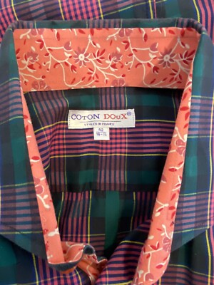 Coton Doux France Styled Flip Cuff Men s Button Dress Shirt 42x16.5