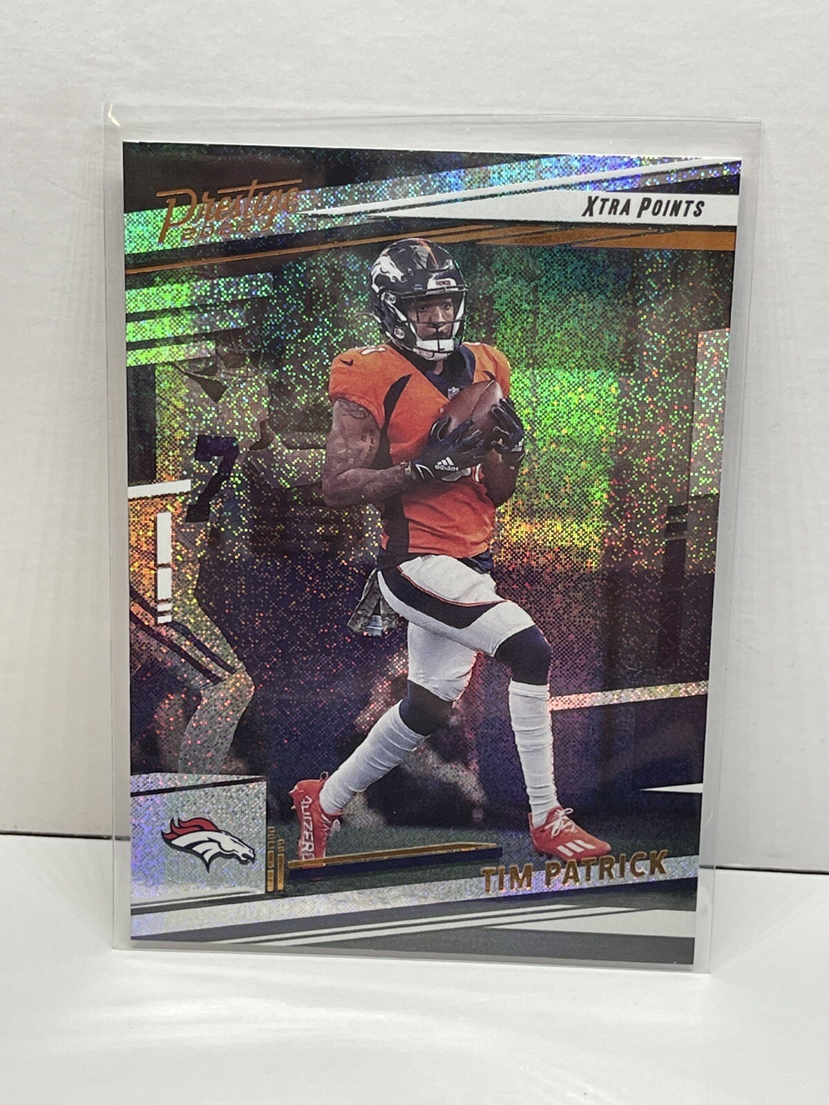 2022 Panini Prestige Football Tim Patrick Base #89 Xtra Points Galaxy Parallel
