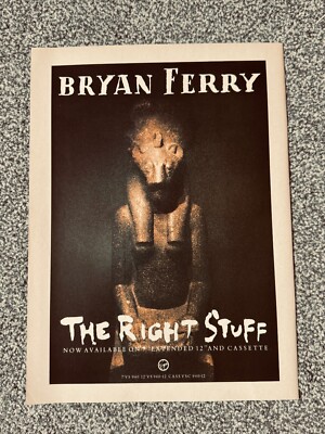 Rare Vintage 1980's Magazine Advert Art Bryan Ferry The Right Stuff Ad 80's