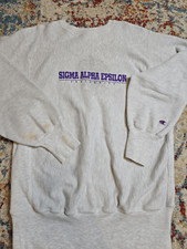 Vintage 90's Sigma Alpha Epsilon Champion Reverse Weave Sweatshirt Fraternity XL