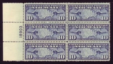 C7 (10c Map) - PLATE BLOCK - NICELY CENTERED - MNH !!