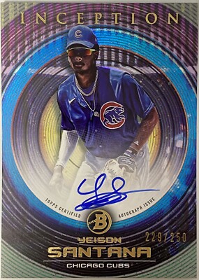 2022 Bowman Inception Prospect Auto /250 #PA-YSA YEISON SANTANA - CHICAGO CUBS