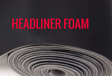 FOAM BLACK UPHOLSTERY AUTO HEADLINER FABRIC 3/16" BACKING 36"L X 60"W ROLLED