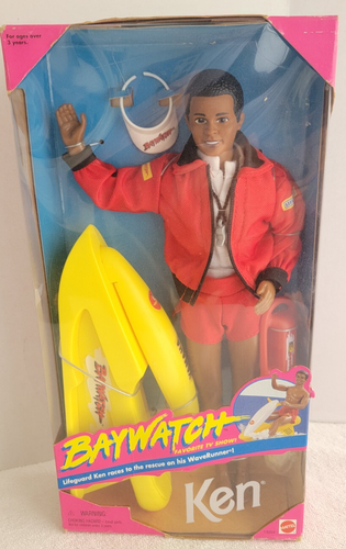 Mattel Ken Barbie Doll as Baywatch Lifeguard W/ Outfit & Shoes Set Lot