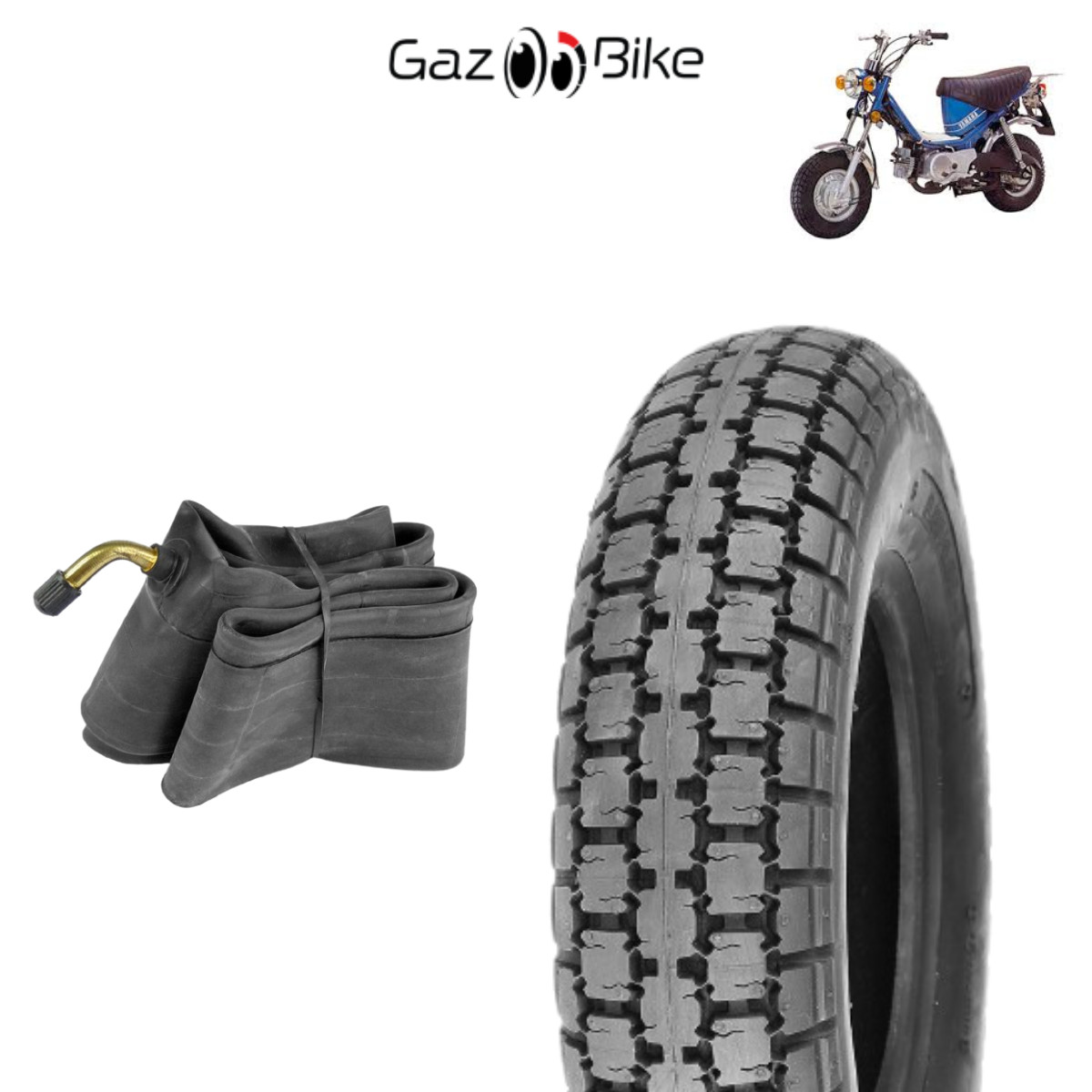 Pack pneu Chappy LB50 haute résistance avec chambre à air épaisse pour jante 8 pouces